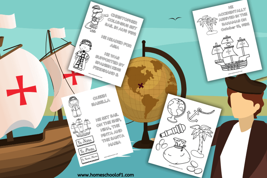 Free Christopher Columbus Coloring Pages & Timeline Fun