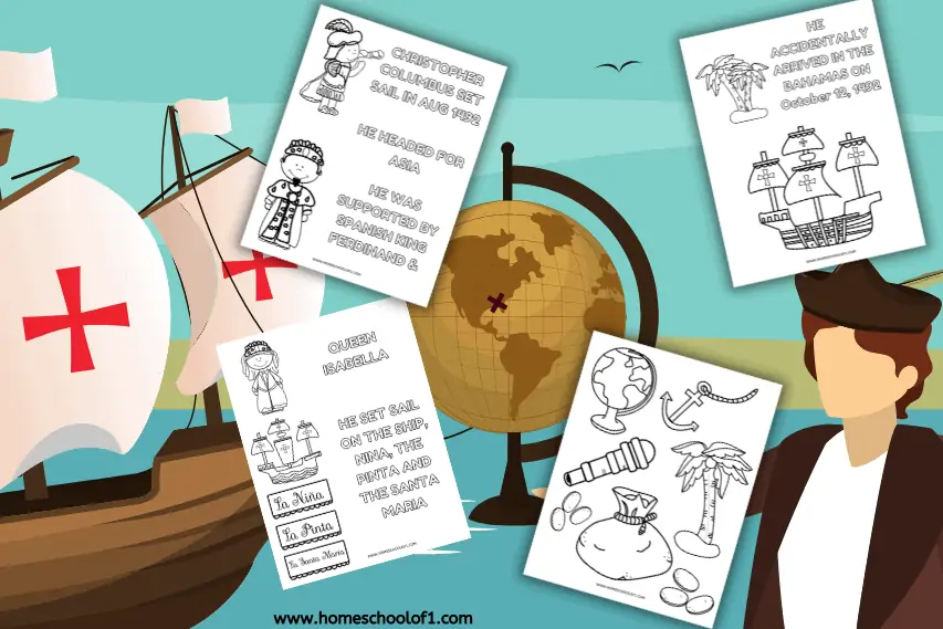 Free Christopher Columbus Coloring Pages & Timeline Fun