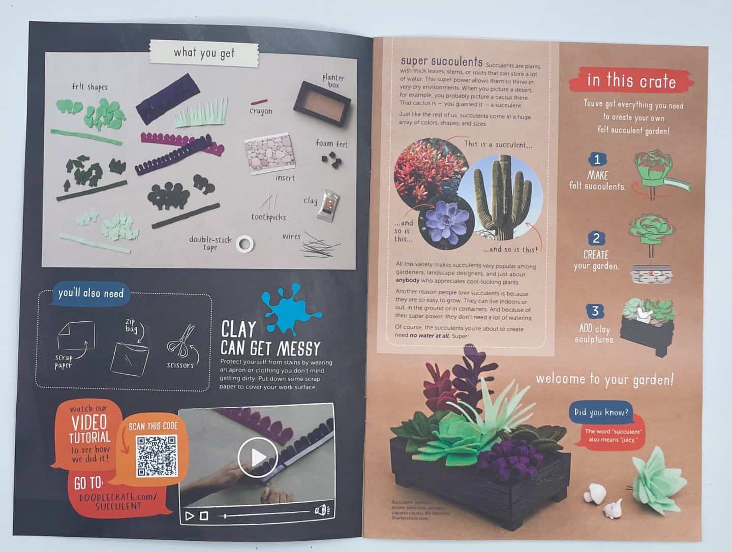 Doodle crate felt succulent garden user guide