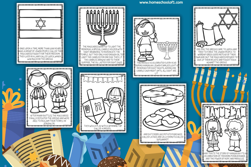HANUKKAH COLORING SHEETS