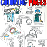 LABOR DAY COLORING PAGES