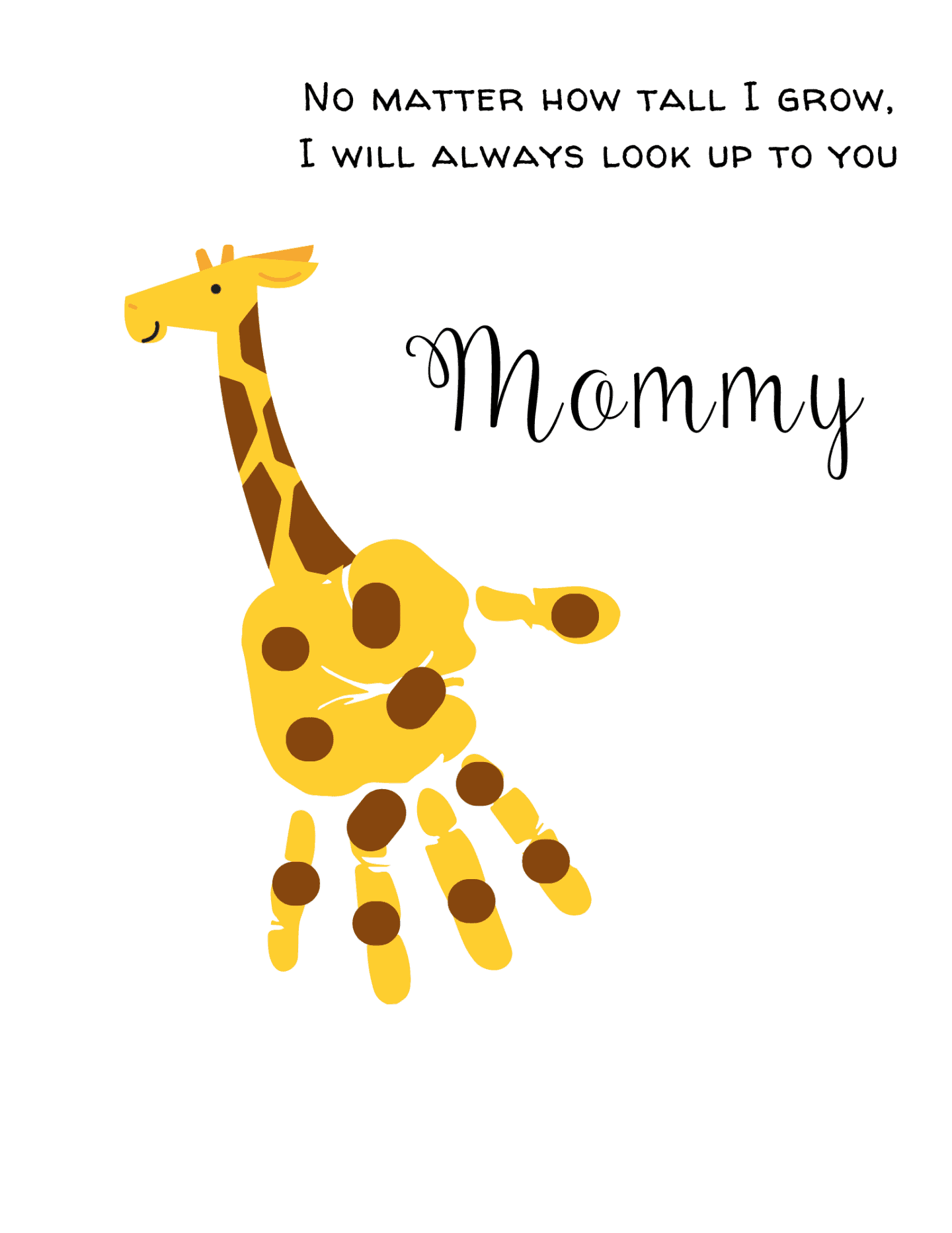 Mommy giraffe handprint