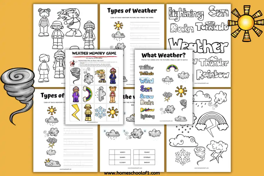 8 Free Kindergarten & Preschool Weather Worksheets