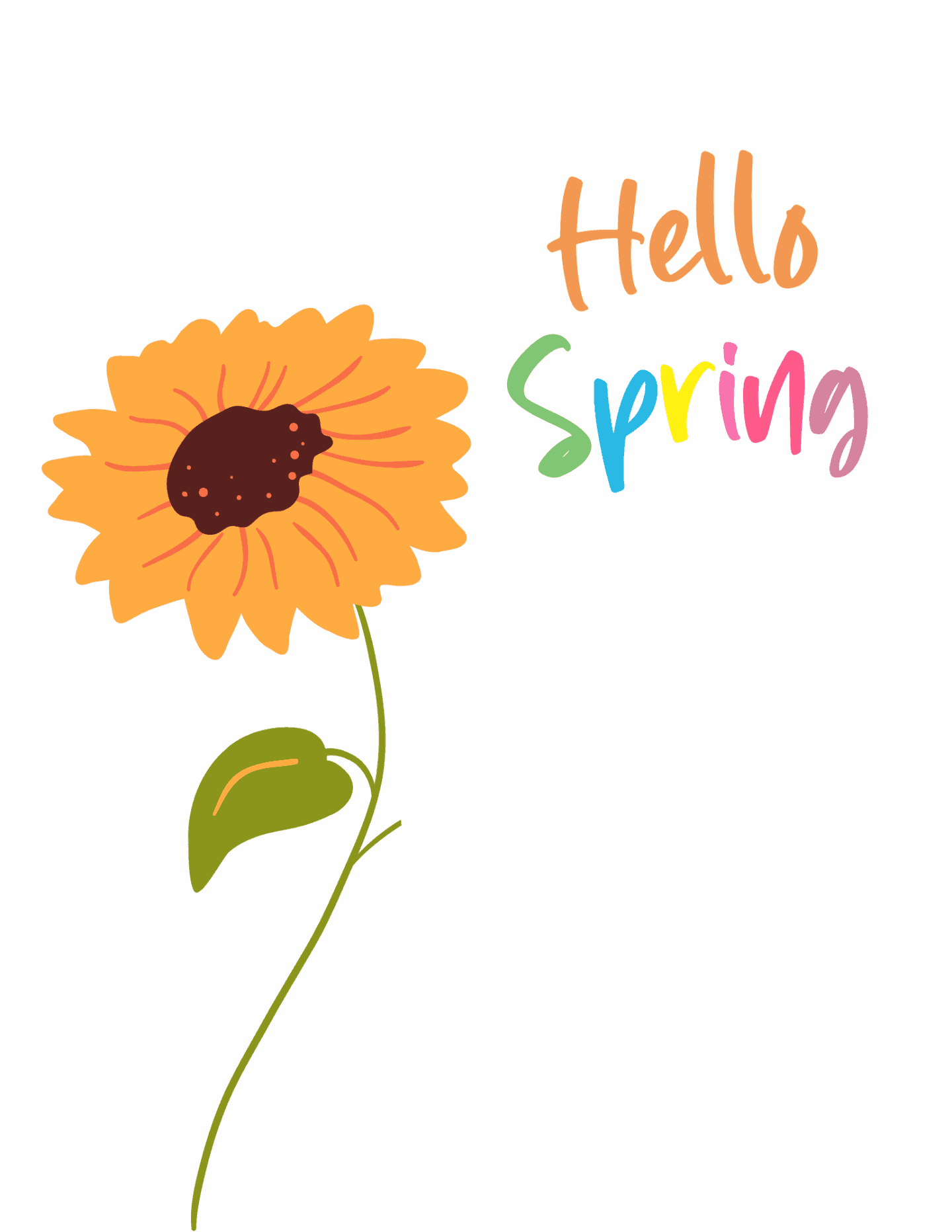 Hello spring handprint