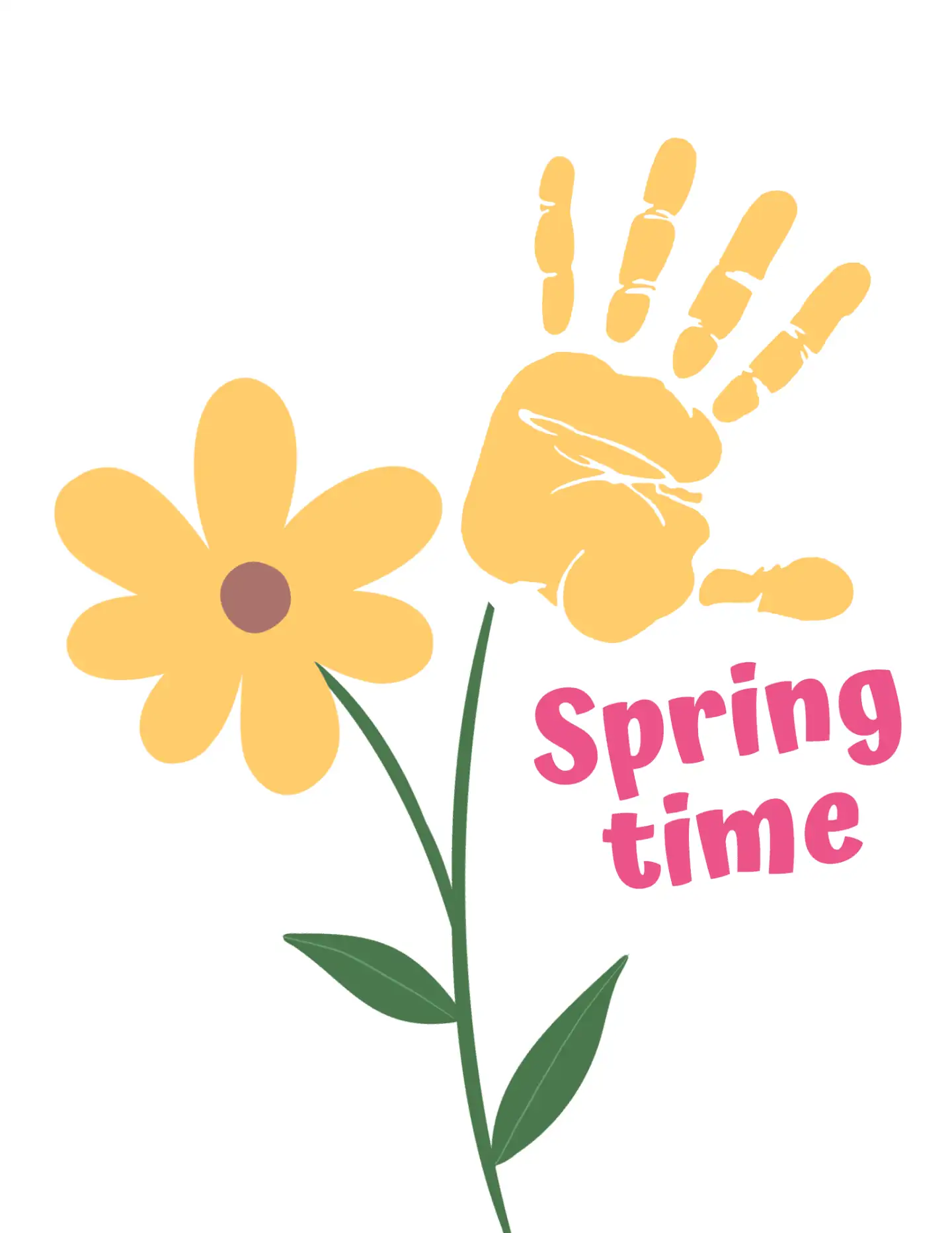 Spring flower handprint art