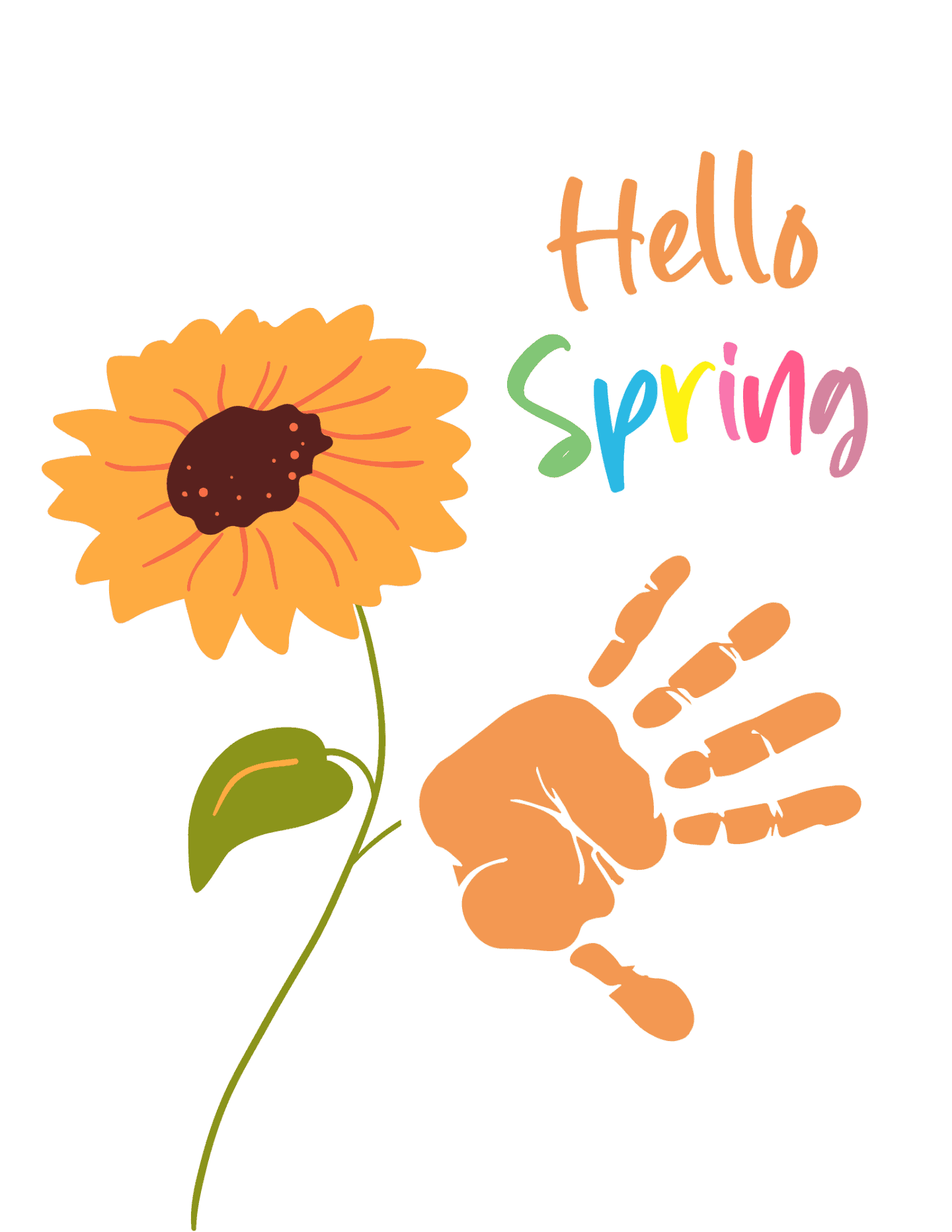 Spring handprint template