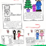 Nutcracker coloring pages with Clara, the Christmas tree, and Drosselmeyer from the classic ballet story.