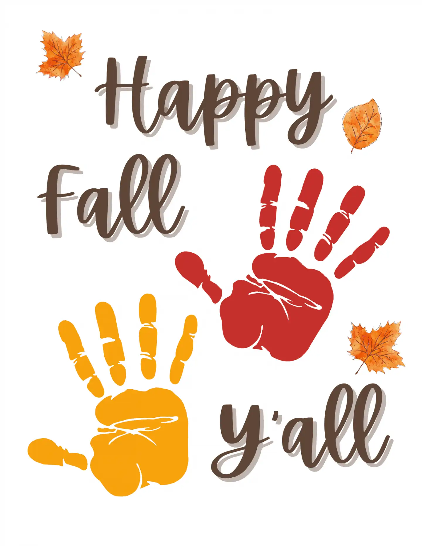happy fall y'all handprint