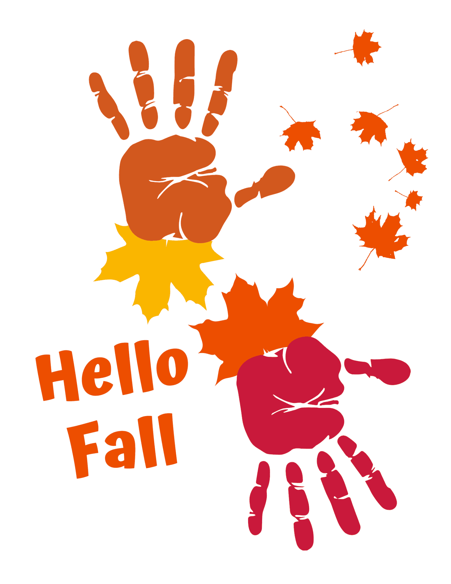 hello fall handprint