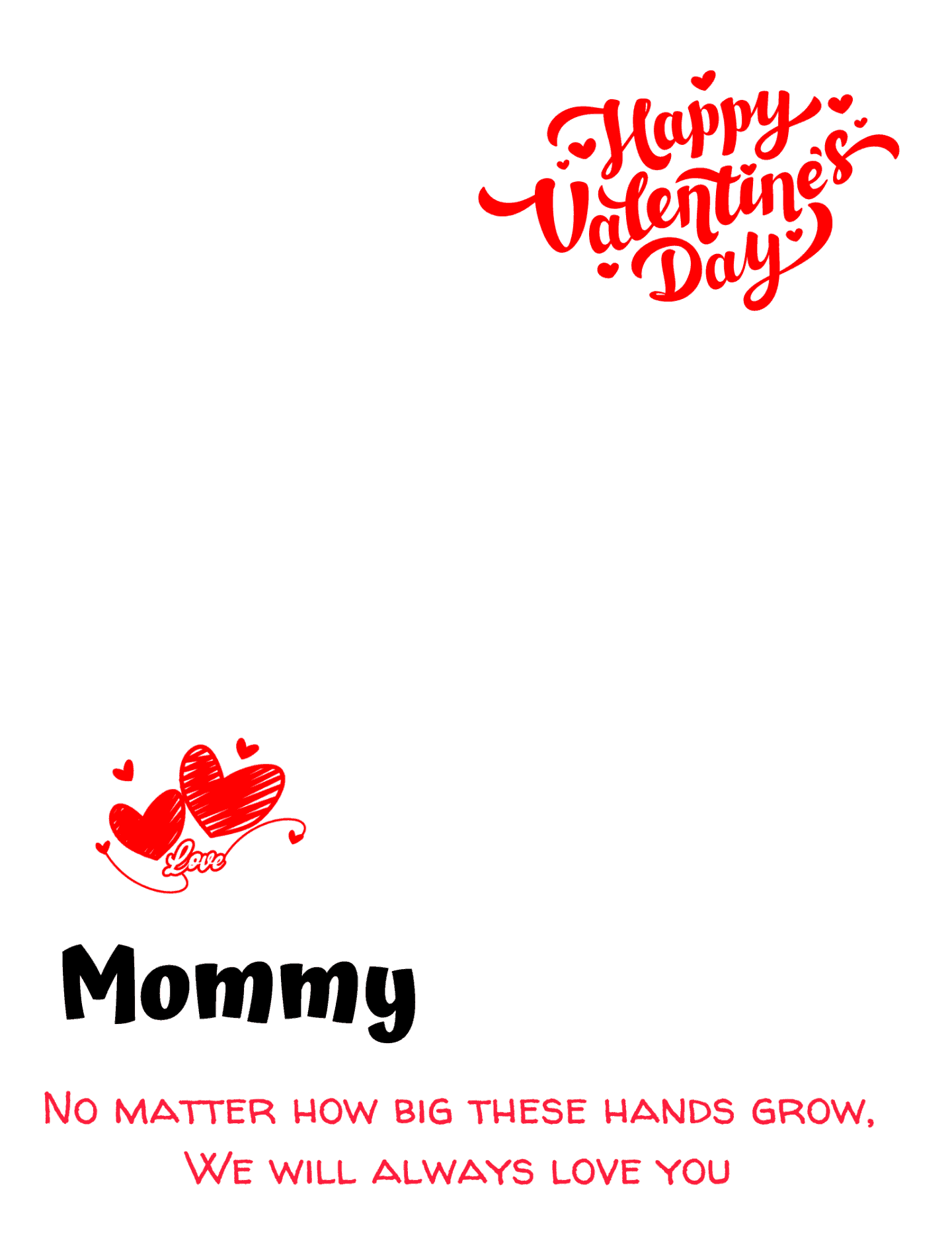 Happy Valentines Day mommy handprint