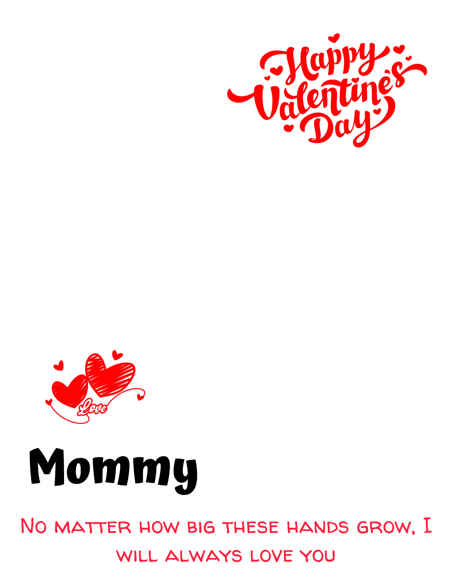 Happy Valentines Day mommy handprint