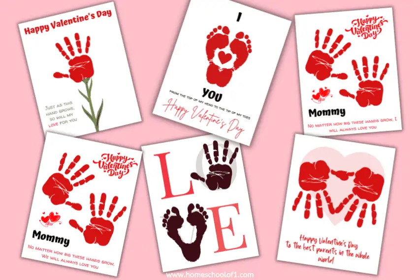 Valentine Handprint Crafts for Preschoolers (8 Free Printables)