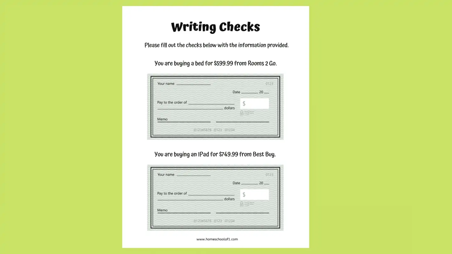WRITING CHECKS