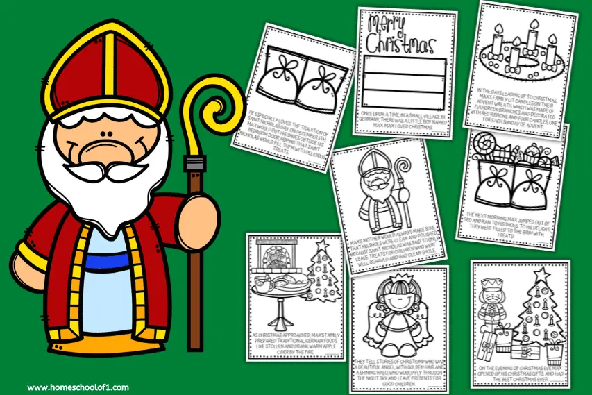 8 Christmas in Germany Coloring Pages & Magical Story (free)