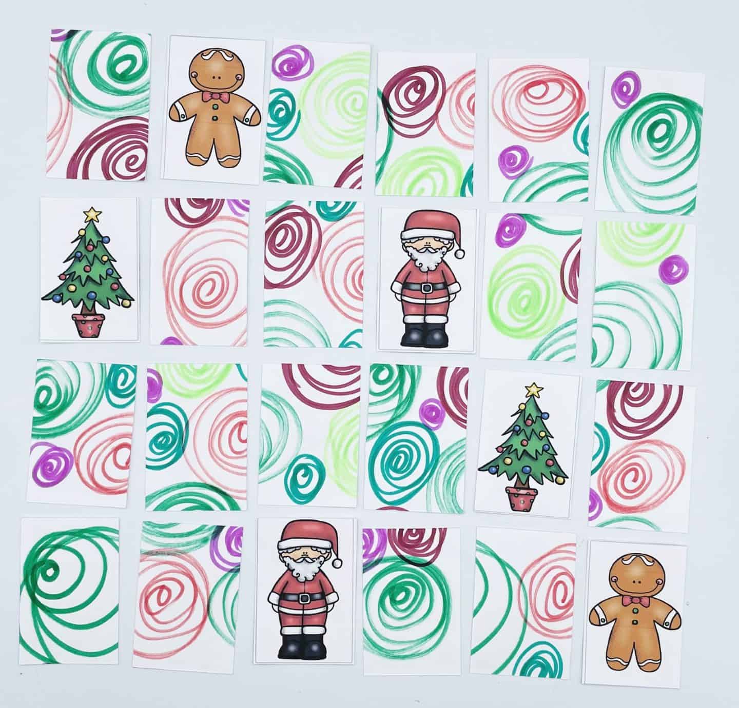 playing Christmas memory game