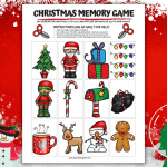 Christmas memory game printable