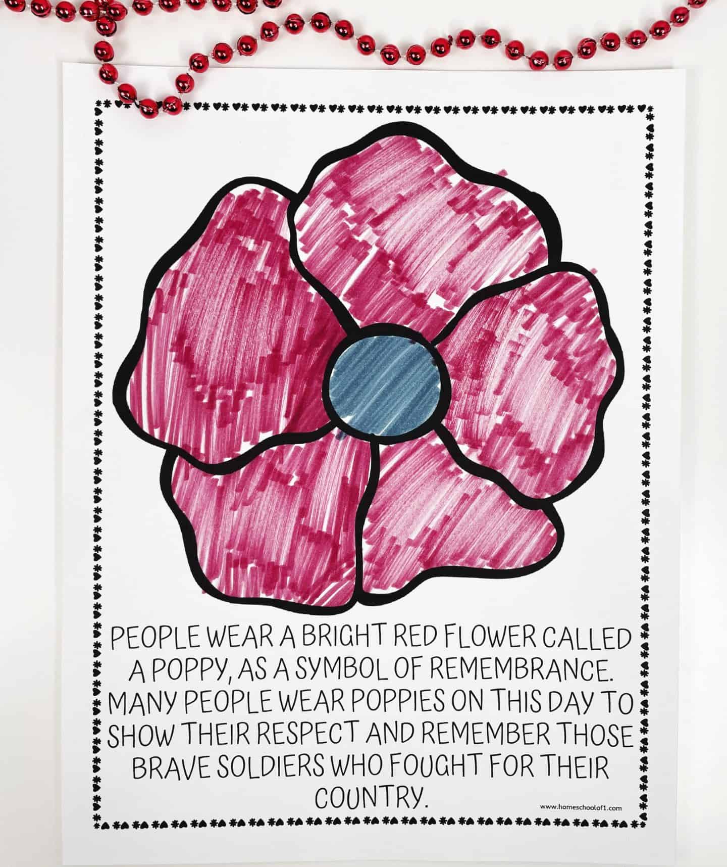 free poppy coloring page