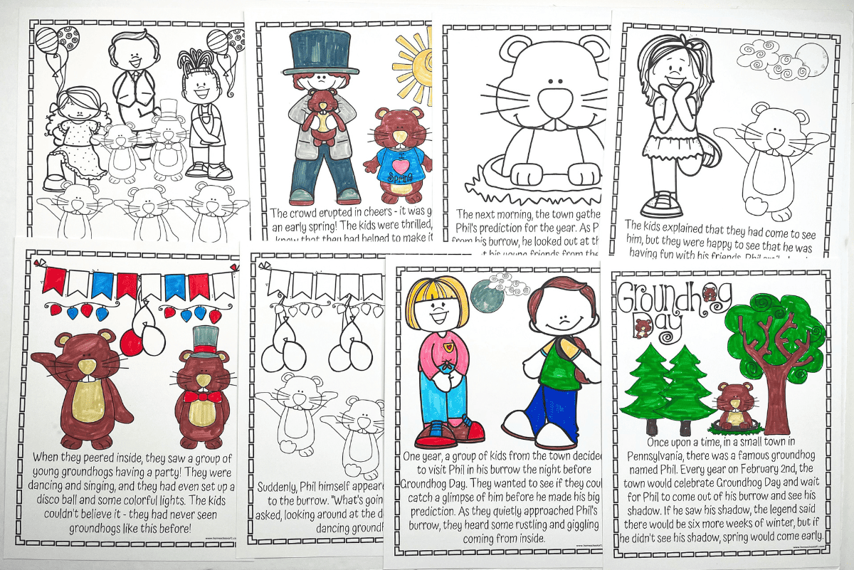 free printable groundhog day coloring pages
