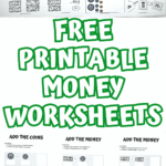 Free printable money worksheets with activities like adding coins, writing checks, lunch menu math, and ordering bills