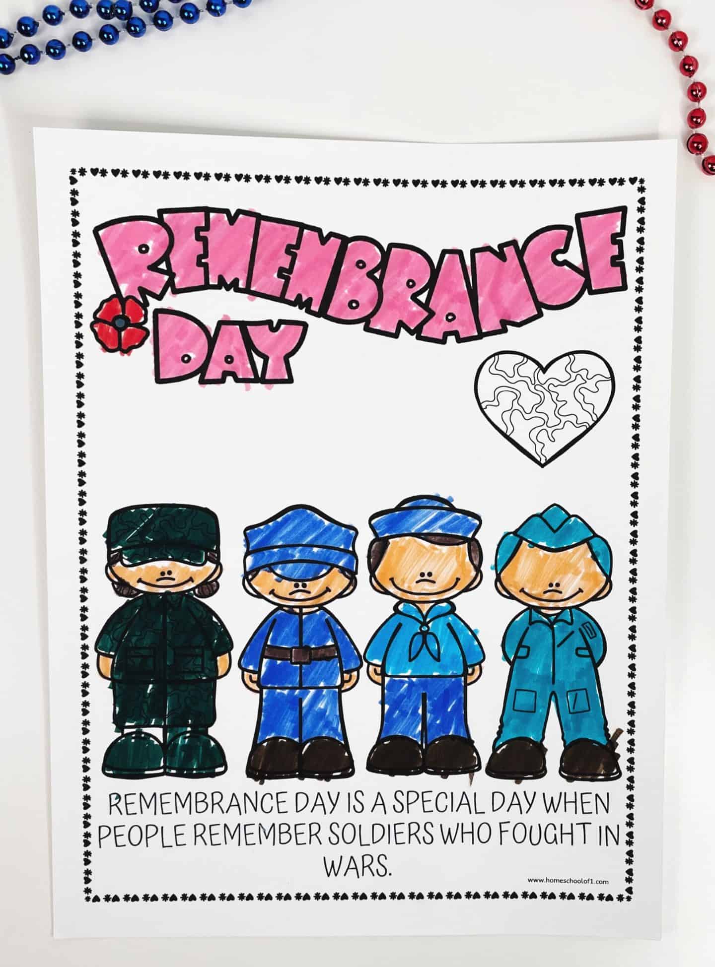 free remembrance day colouring sheet