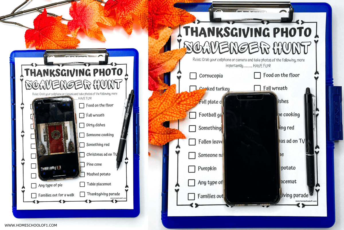 free thanksgiving photo scavenger hunt