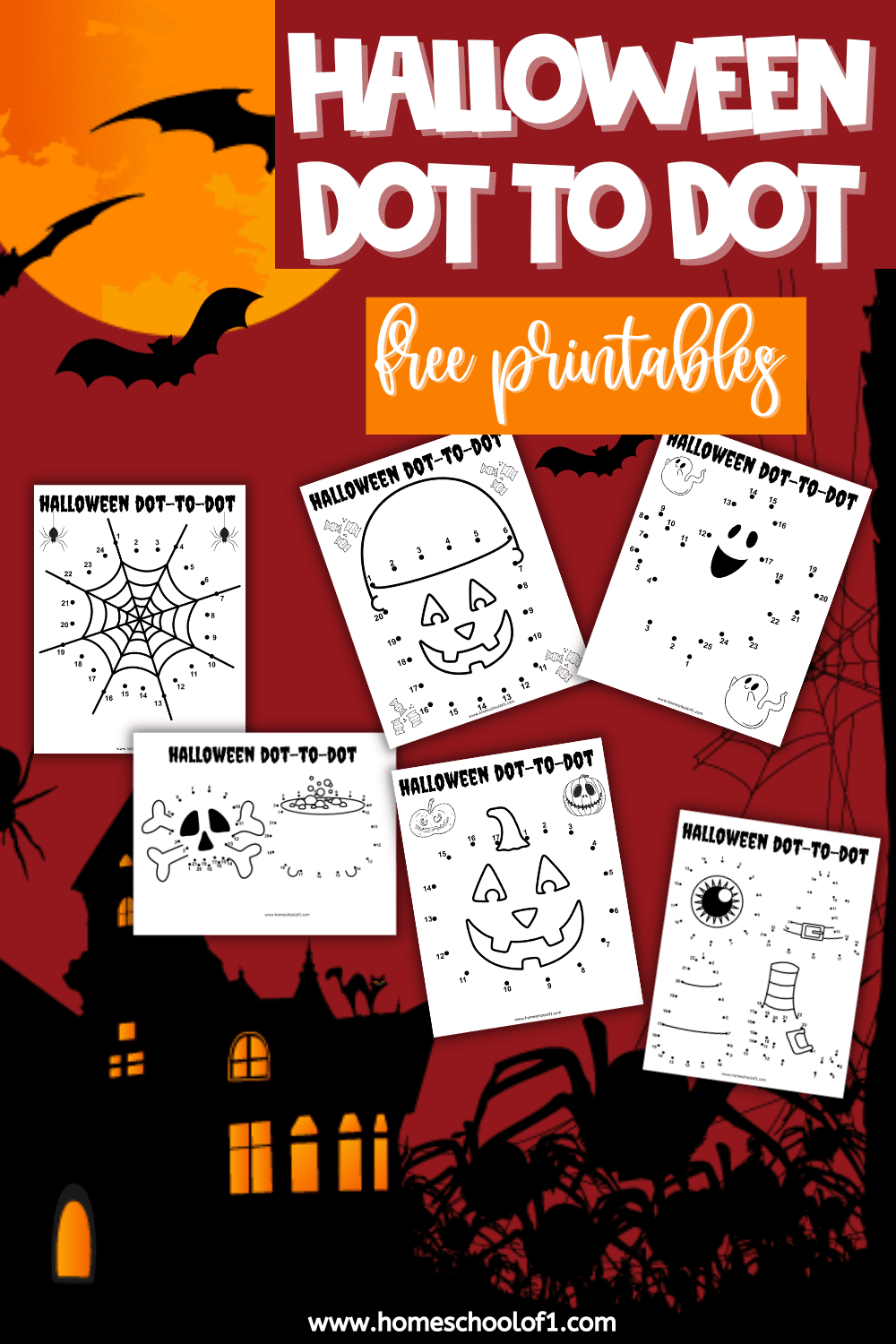 6 Free Halloween Dot to Dot Printables