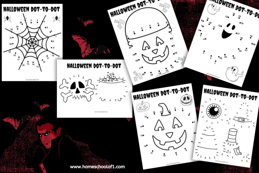 6 Free Halloween Dot to Dot Printables