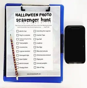 Halloween photo scavenger hunt cellphone
