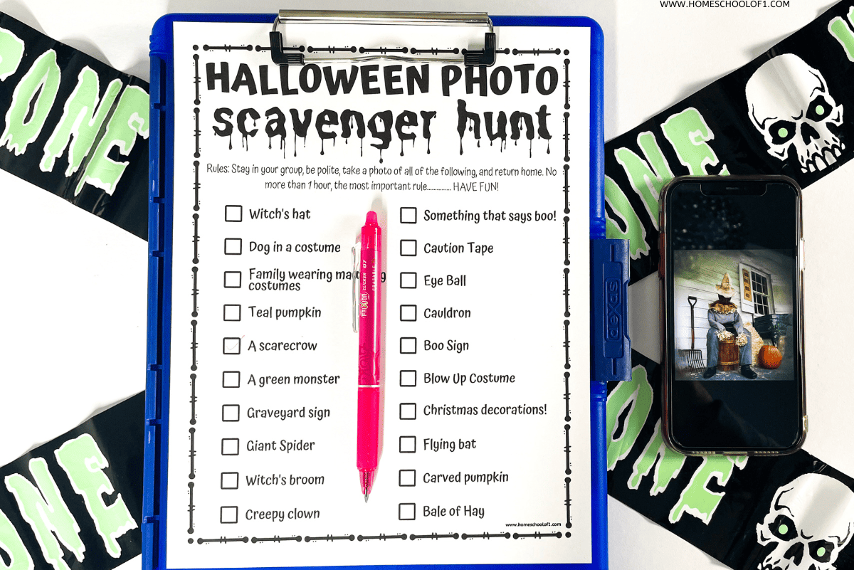 halloween scavenger photo hunt
