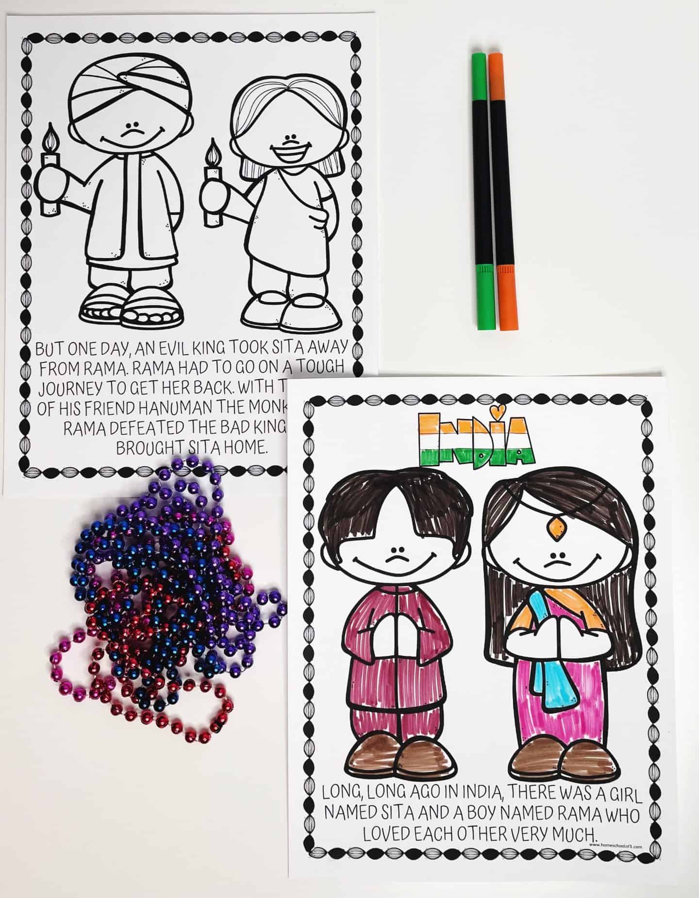 india storybook coloring pages