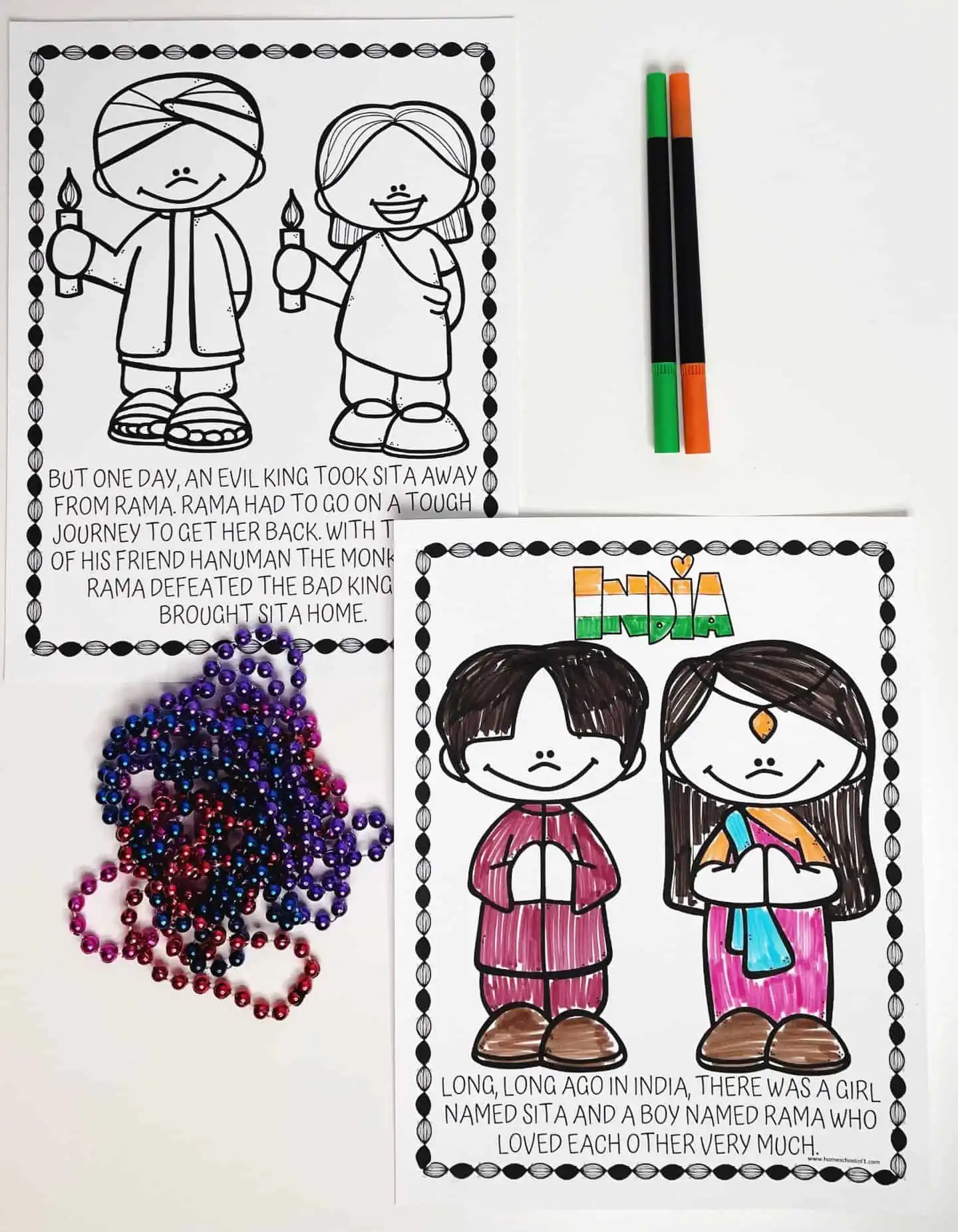 india storybook coloring pages