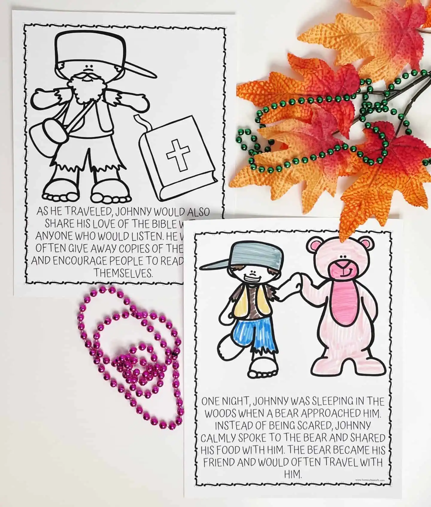 johnny appleseed coloring sheets