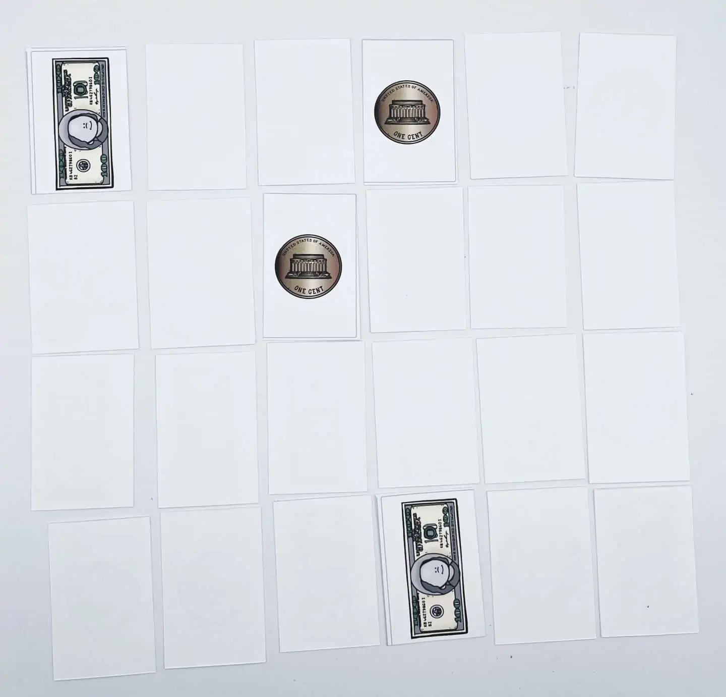 money printable memory game