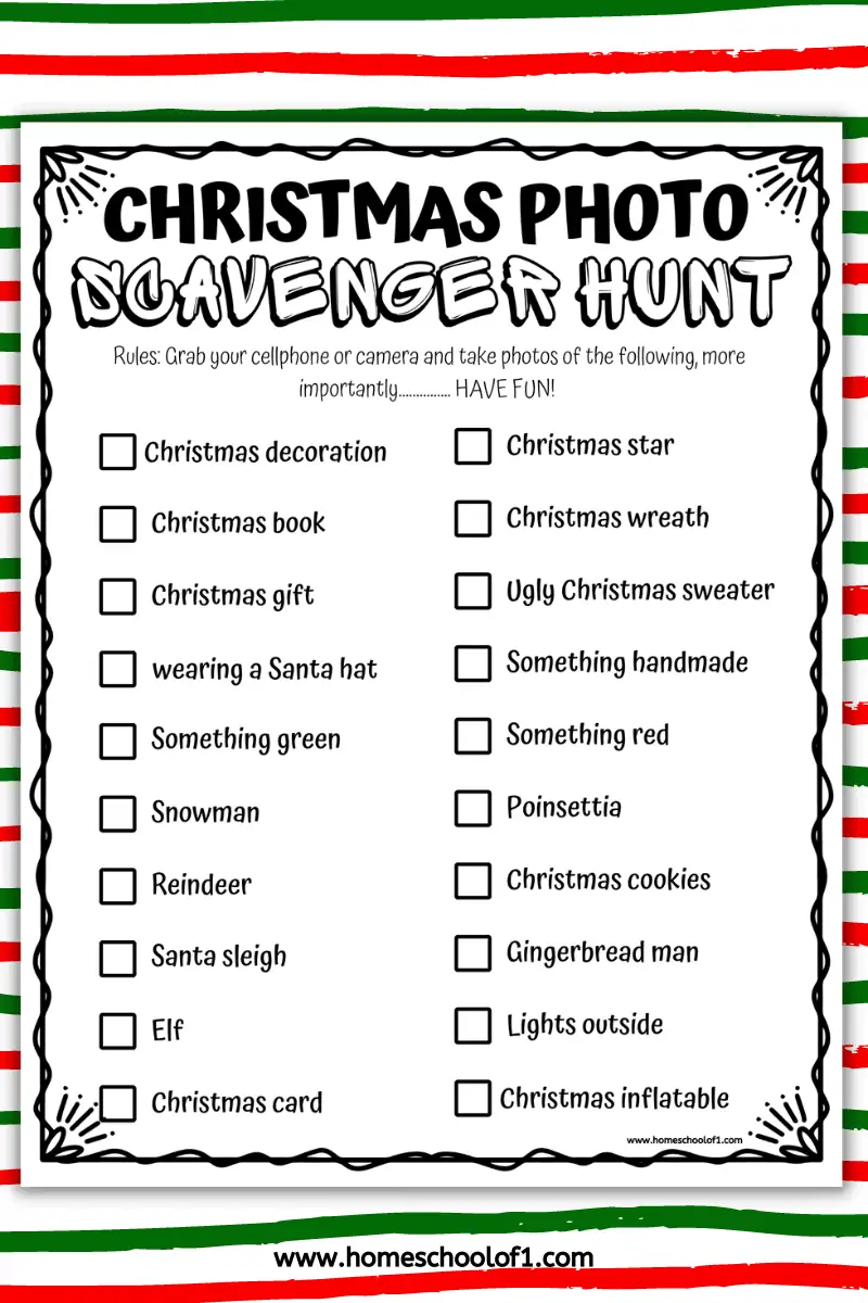 photo scavenger hunt for christmas