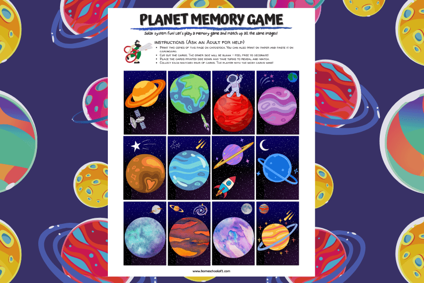 planet memory game