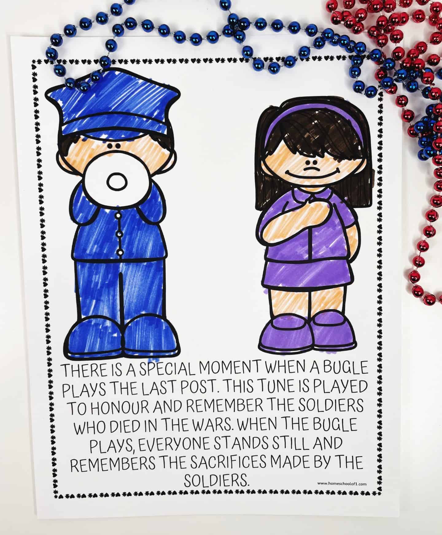 remembrance day coloring sheet