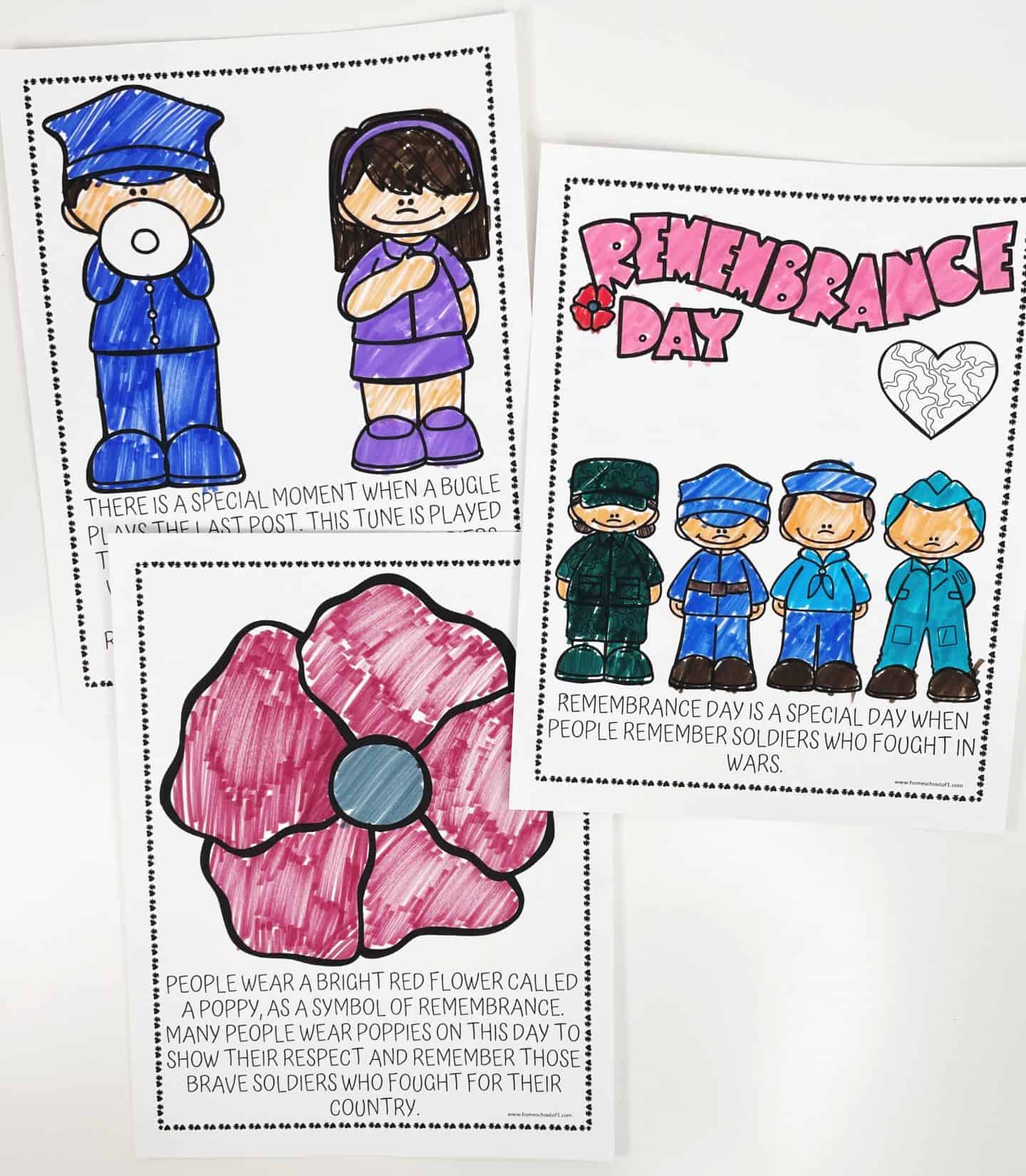 remembrance day colouring book
