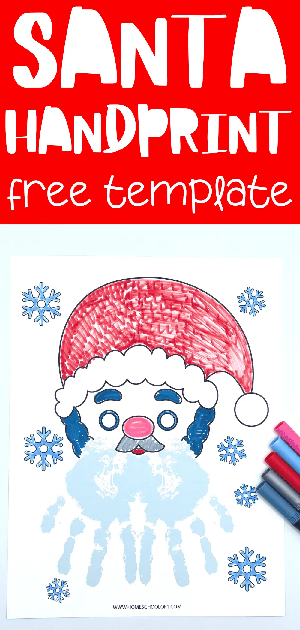 Free Festive Santa Handprint Template