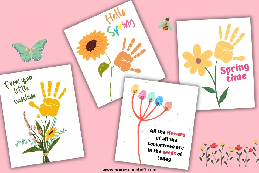 Spring Handprint Art (4 free templates)