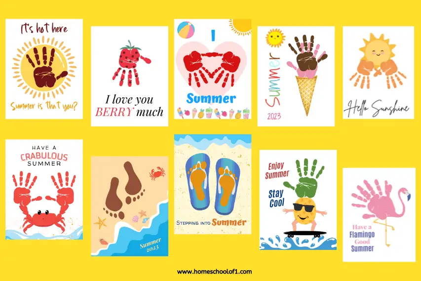 Summer Handprint Art (10 free templates)
