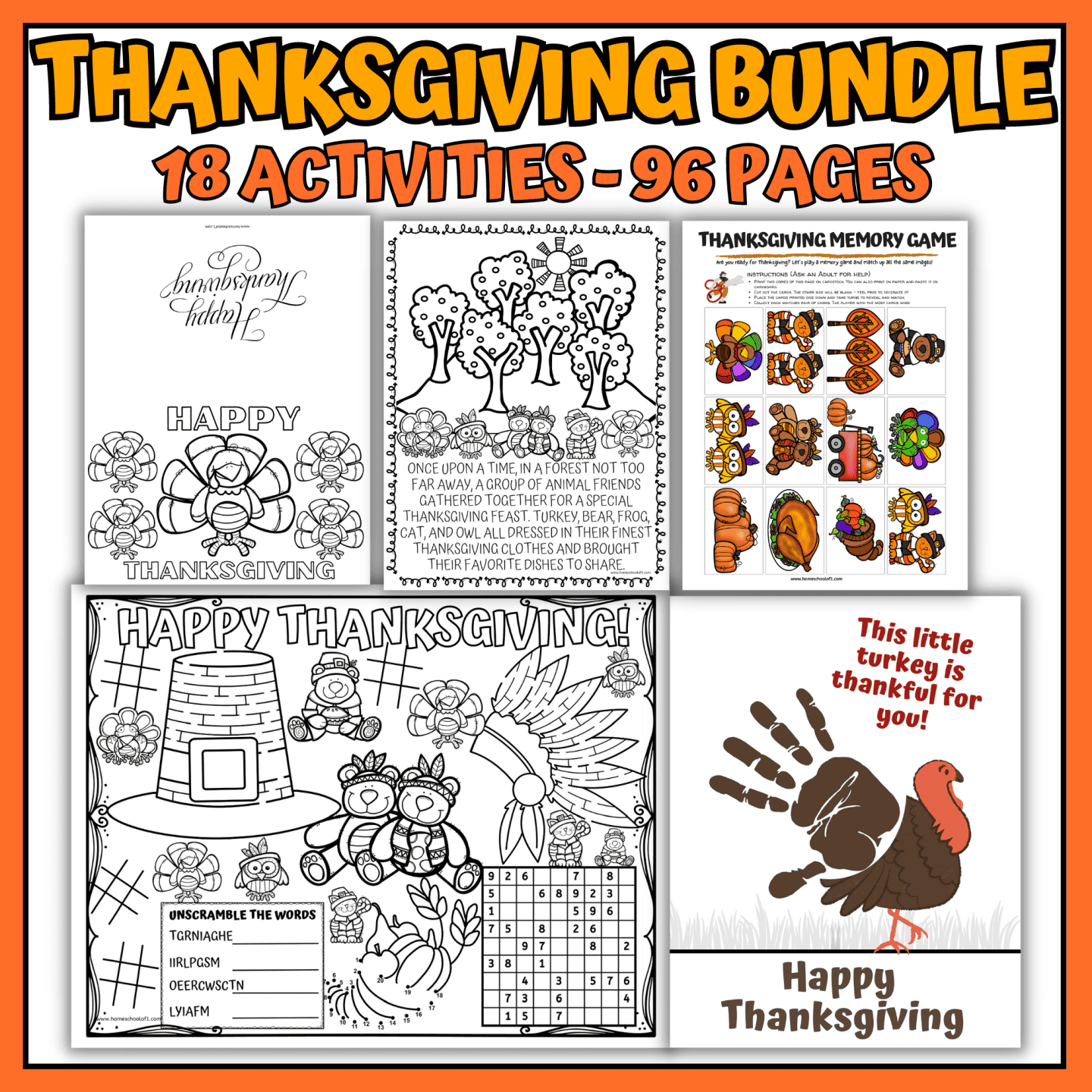 thanksgiving activity bundle