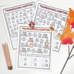 thanksgiving counting math worksheets