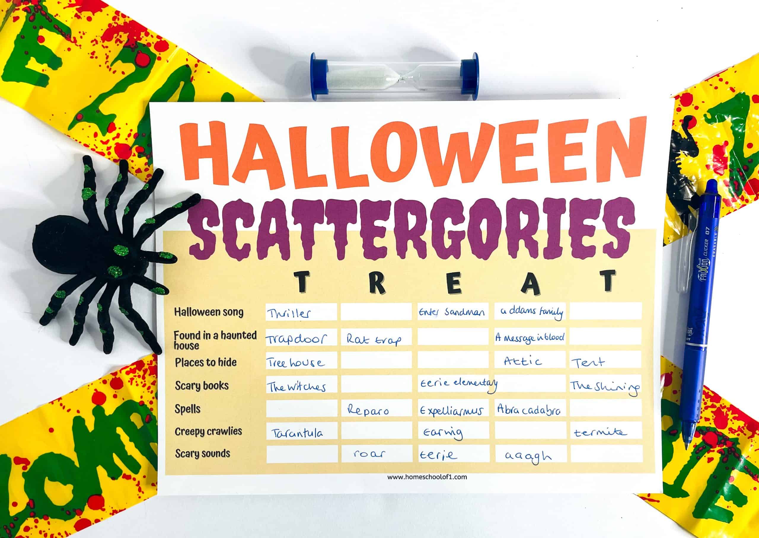 Free Halloween Scattergories Printable - Treat Halloween Scattergories Scaled 