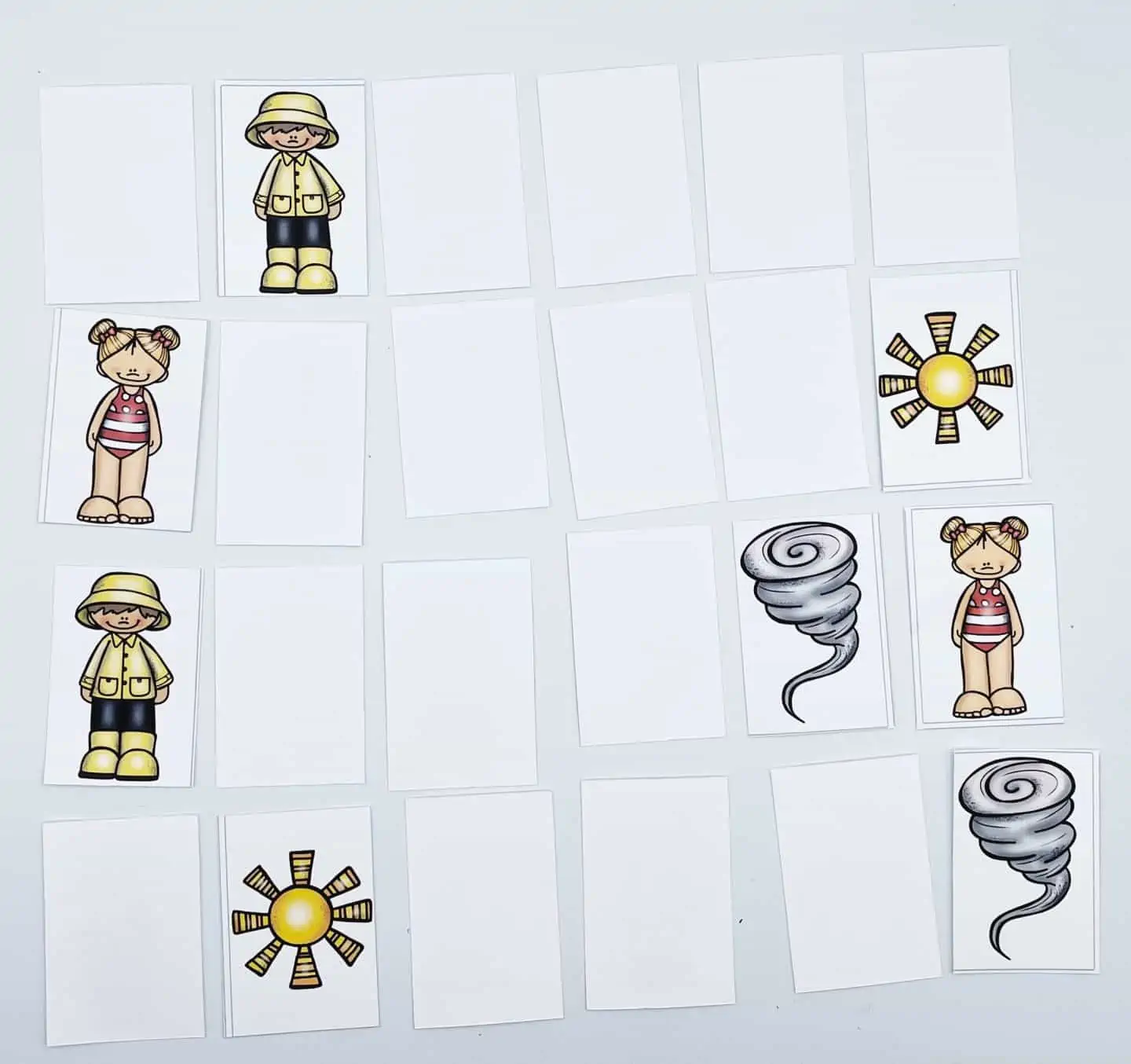 weather memory game printable