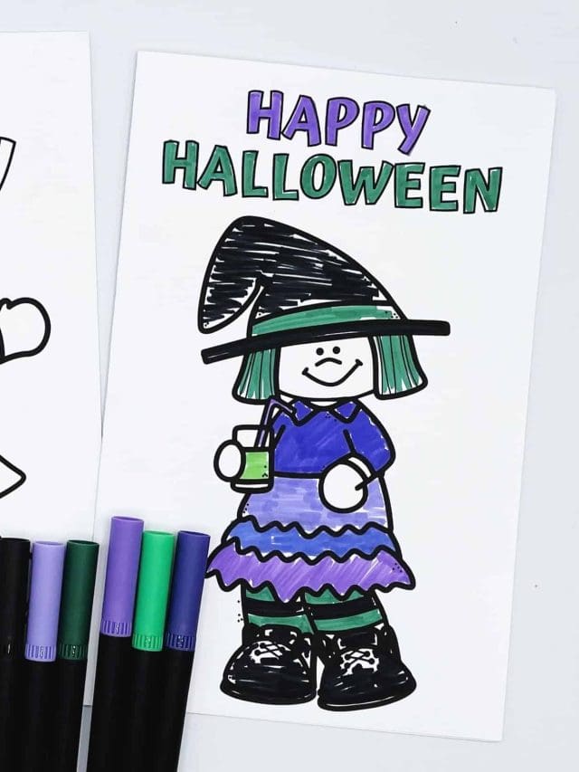 halloween coloring cards
