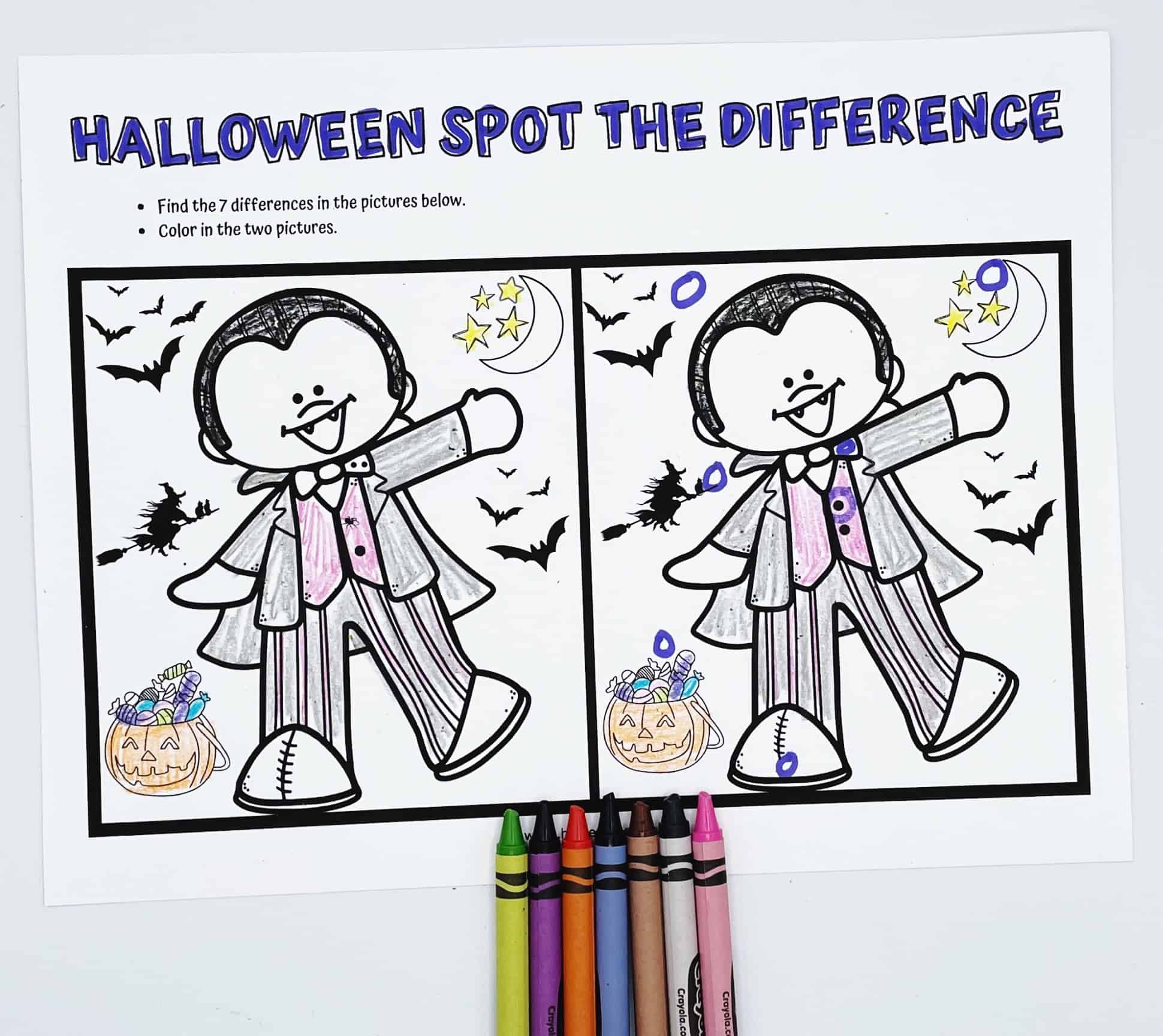 2 Halloween Spot the Difference (Free Printables)