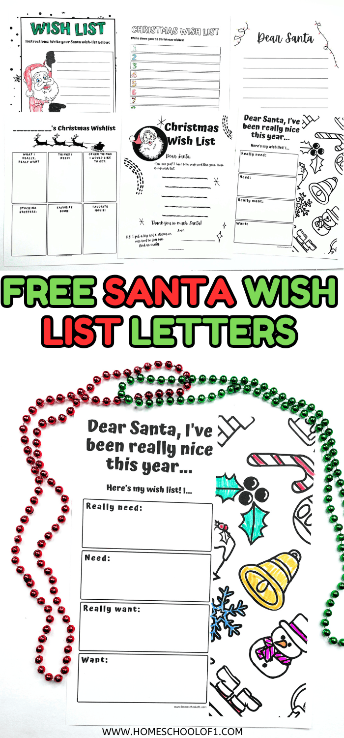 Free Santa Wish List Printable for Kids