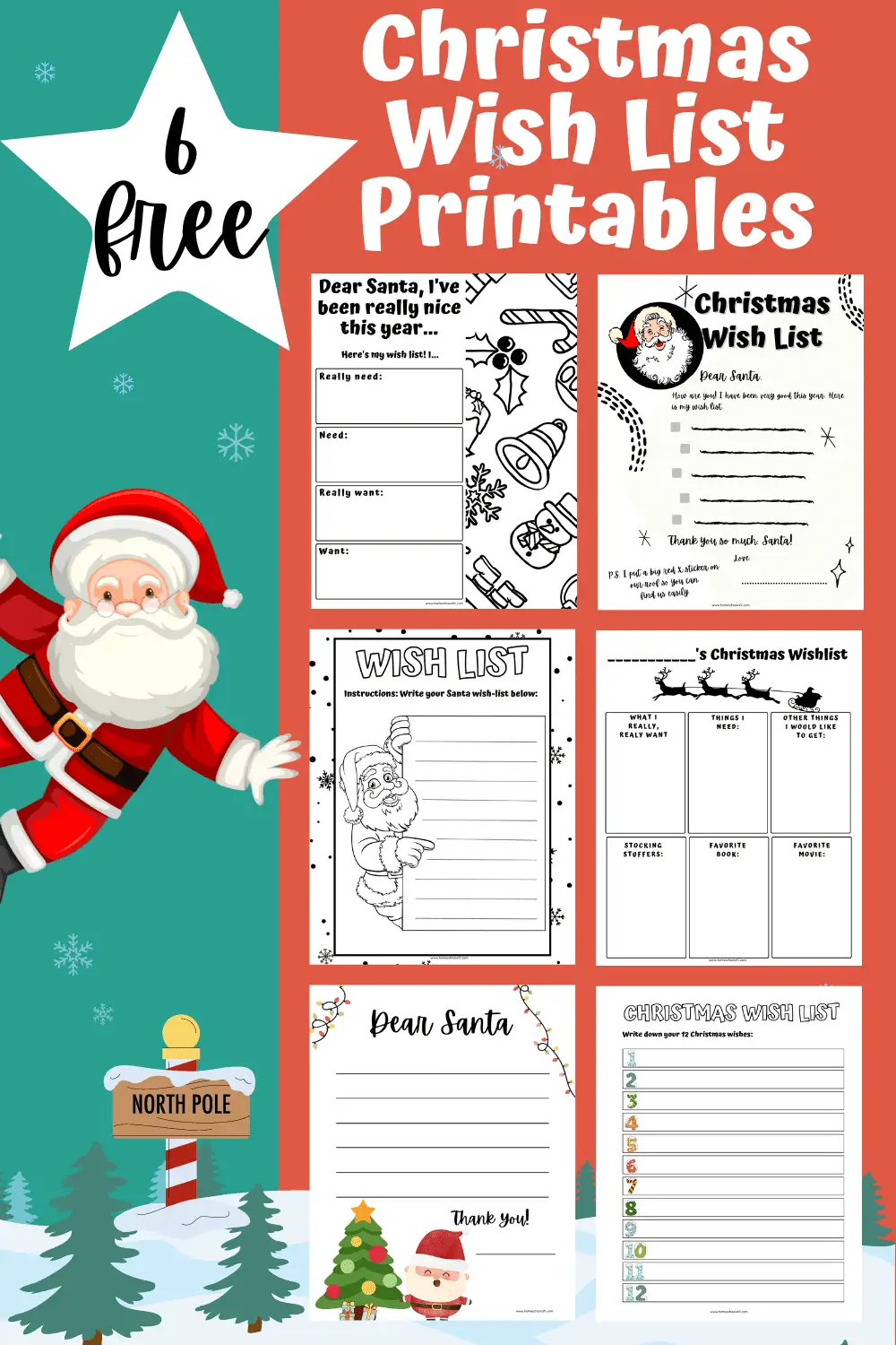 santa wish list printables