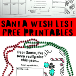 santa wish lists free printable
