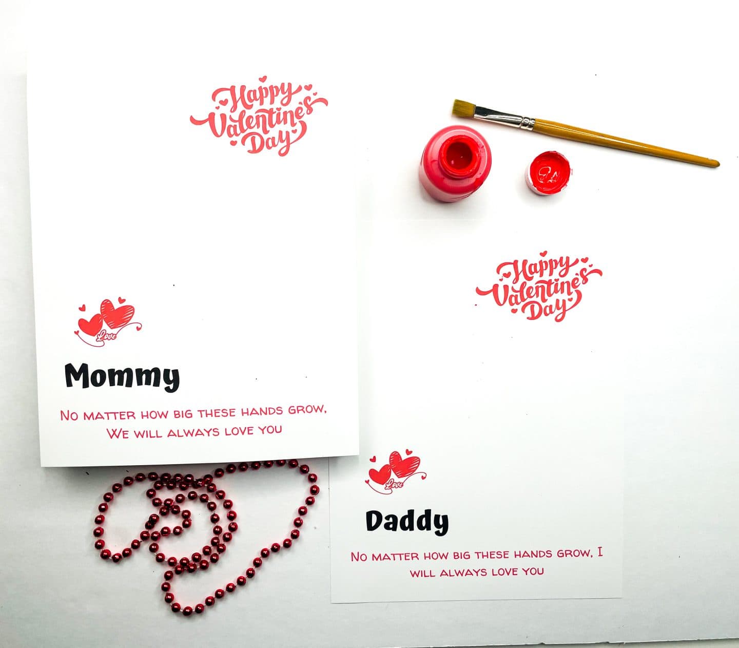 valentine handprints for toddlers